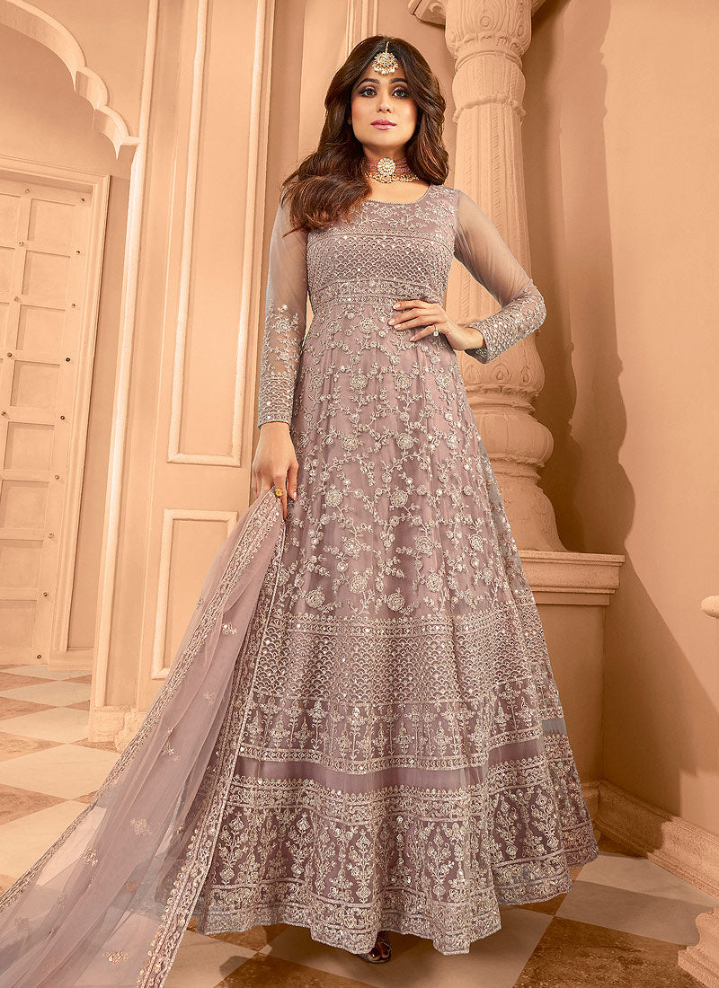 Buy Heavy Embroidered Cream Anarkali - Net Bridal Anarkali Suit – Empress  Clothing